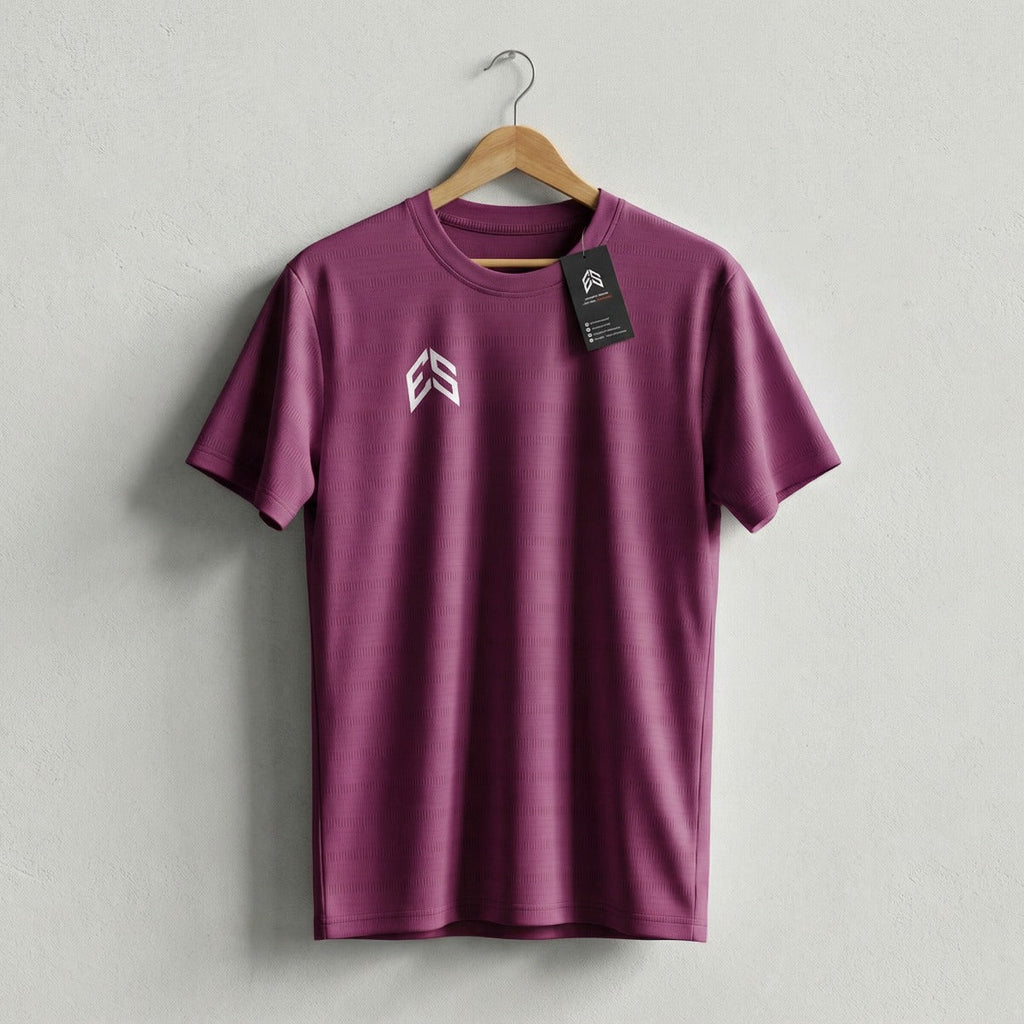 Active Jacquard Tee- Maroon