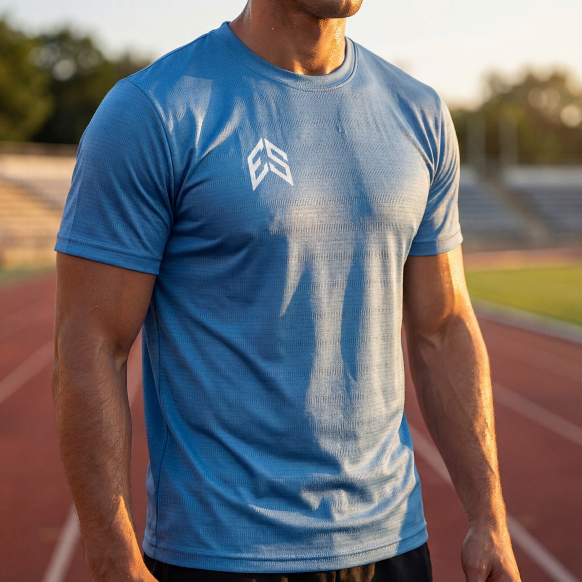 Active Jacquard Tee- Blue