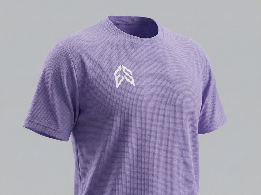 Micro Grid Tee - light lavender
